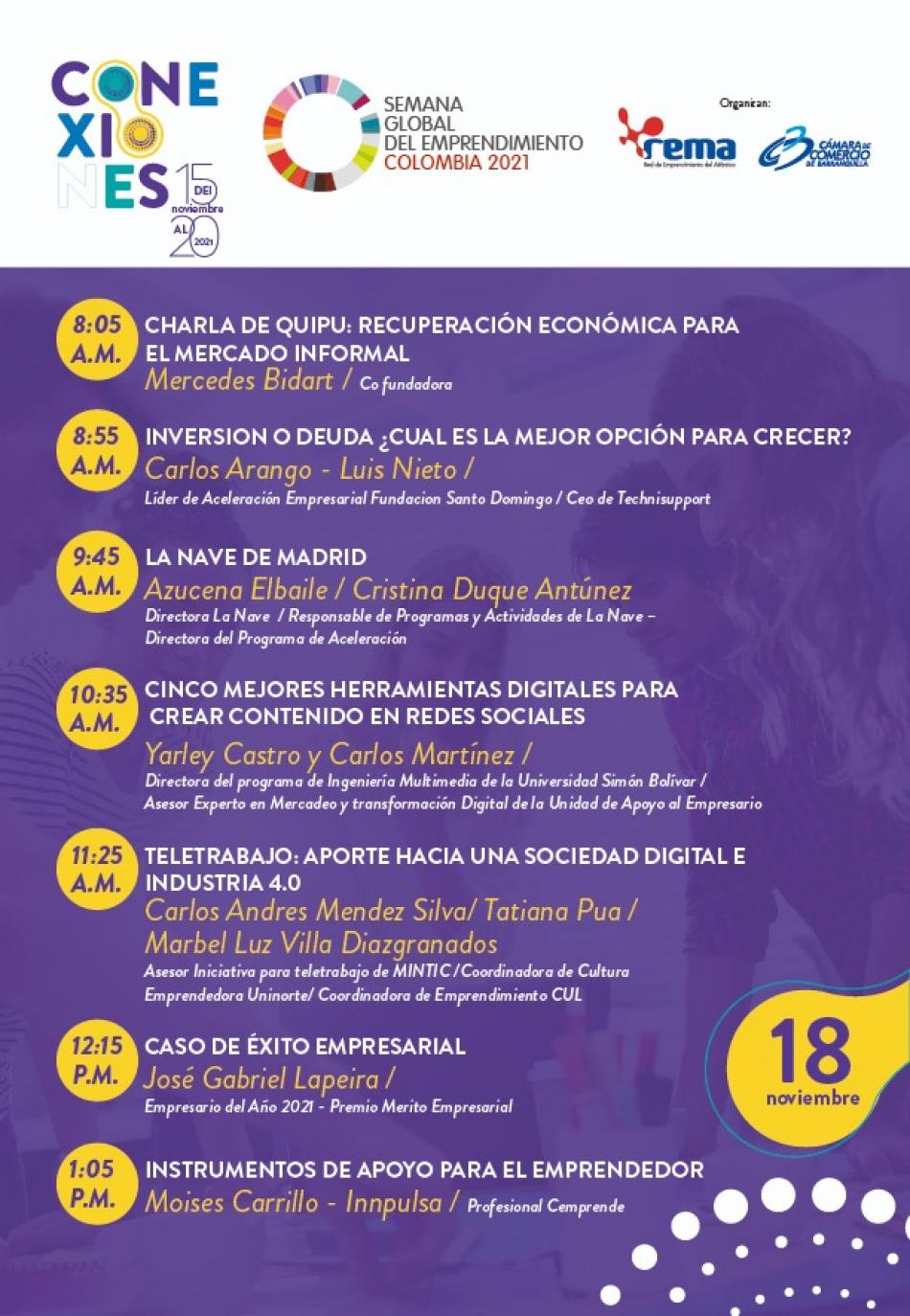 Semana Global de Emprendimiento Barranquilla 18 de noviembre