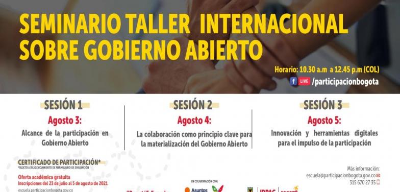 Participa en el seminario Taller Internacional, Gobierno Abierto