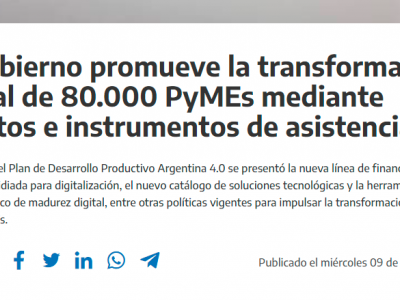 El Gobierno promueve la transformación digital de 80.000 PyMEs mediante créditos e instrumentos de asistencia