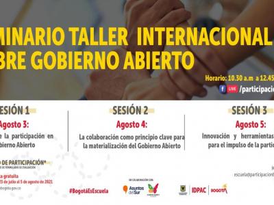 Participa en el seminario Taller Internacional, Gobierno Abierto