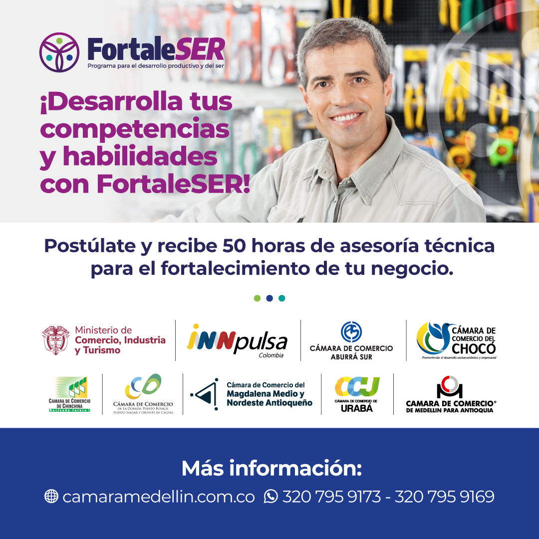 Convocatoria FortaleSER 2024- Medellín, Aburrá Sur, Urabá, Chocó, Magdalena medio, Chinchiná y La Dorada.