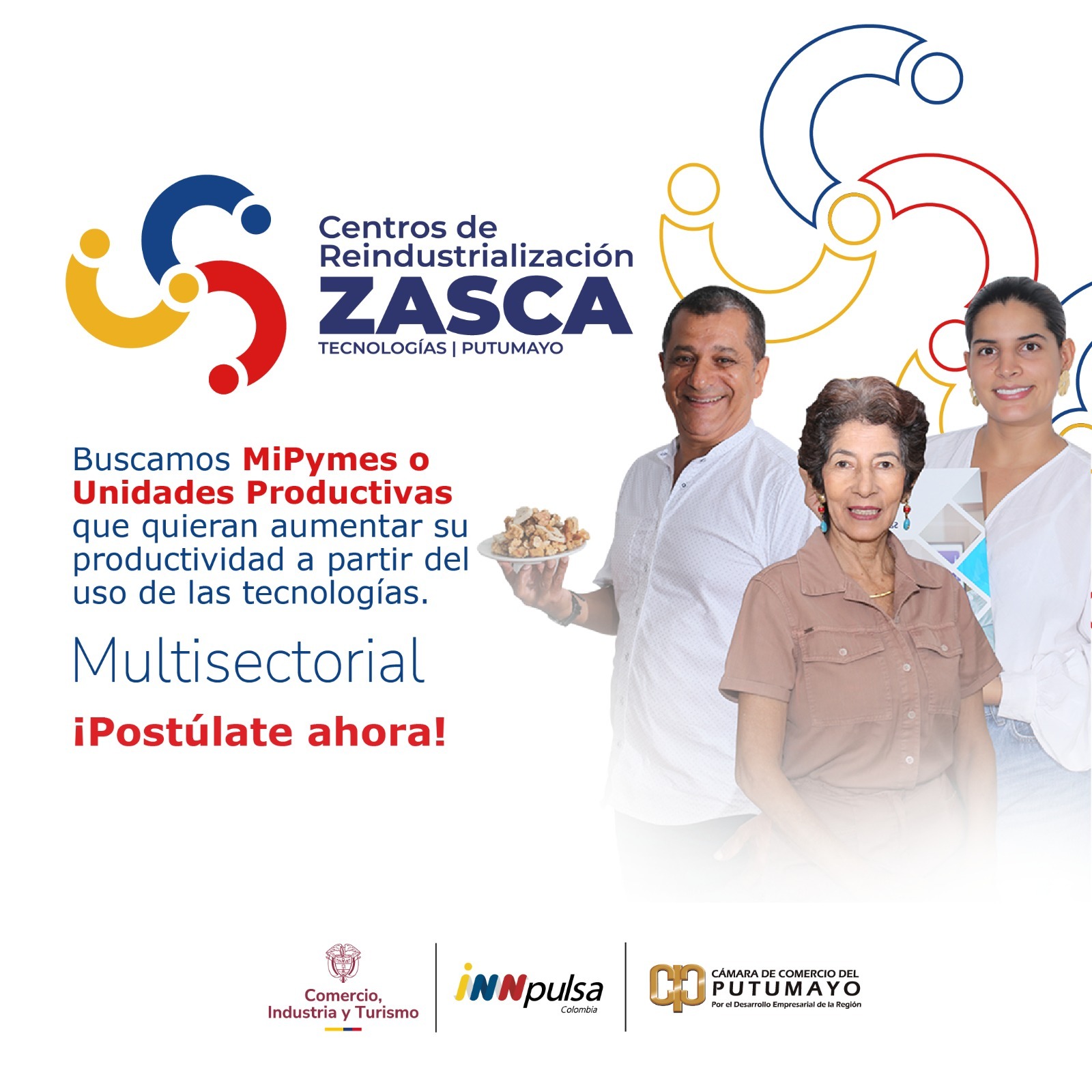 Centro de Reindustrialización Zasca Tecnologías | Putumayo. Postulación Presencial en alguna de las dos sedes del Zasca ubicados en Mocoa Carrera 9 Nro. 12B-37 Avenida Colombia y en Puerto Asís en la carrera 29 # 9-130 Barrio el Modelo.